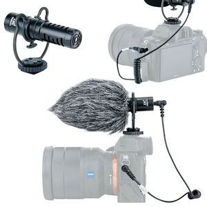 JJC Cardioid Shotgun Microphone Electret Condenser Mic Vdeomicro 3.5 TRS TRRS